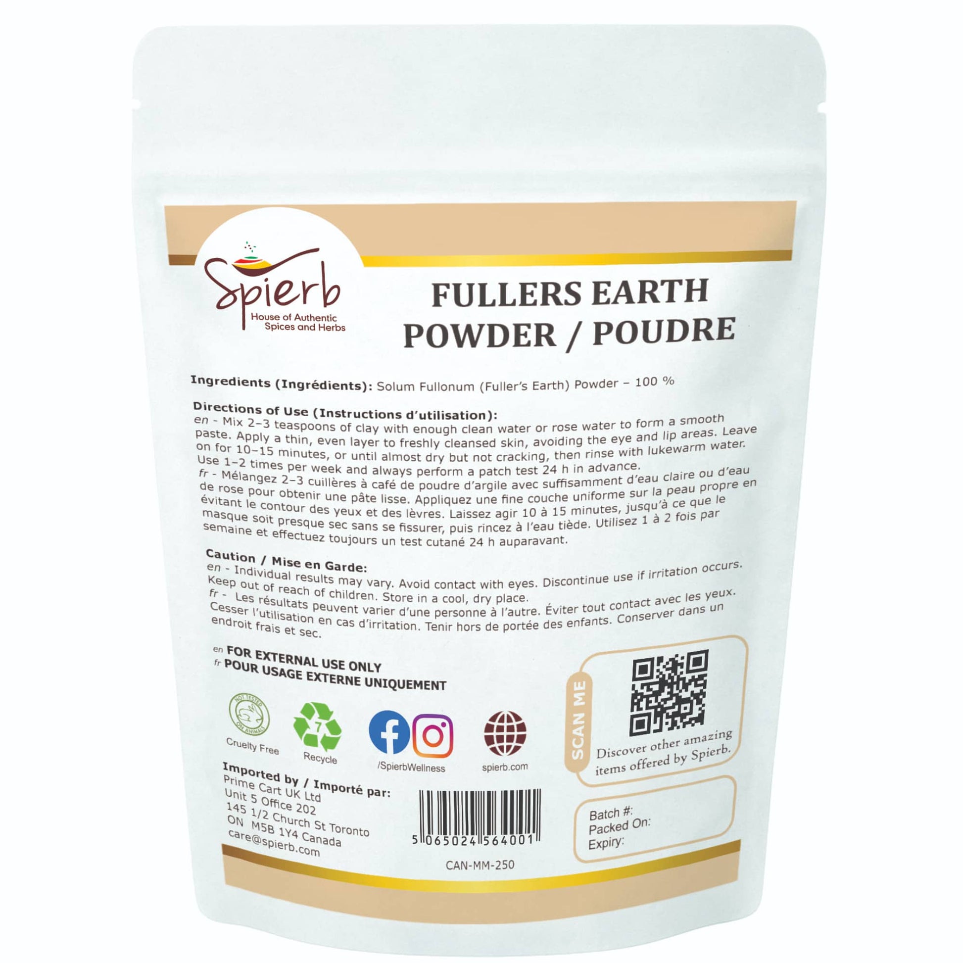 Spierb Fuller's Earth (Multani Mitti) Powder